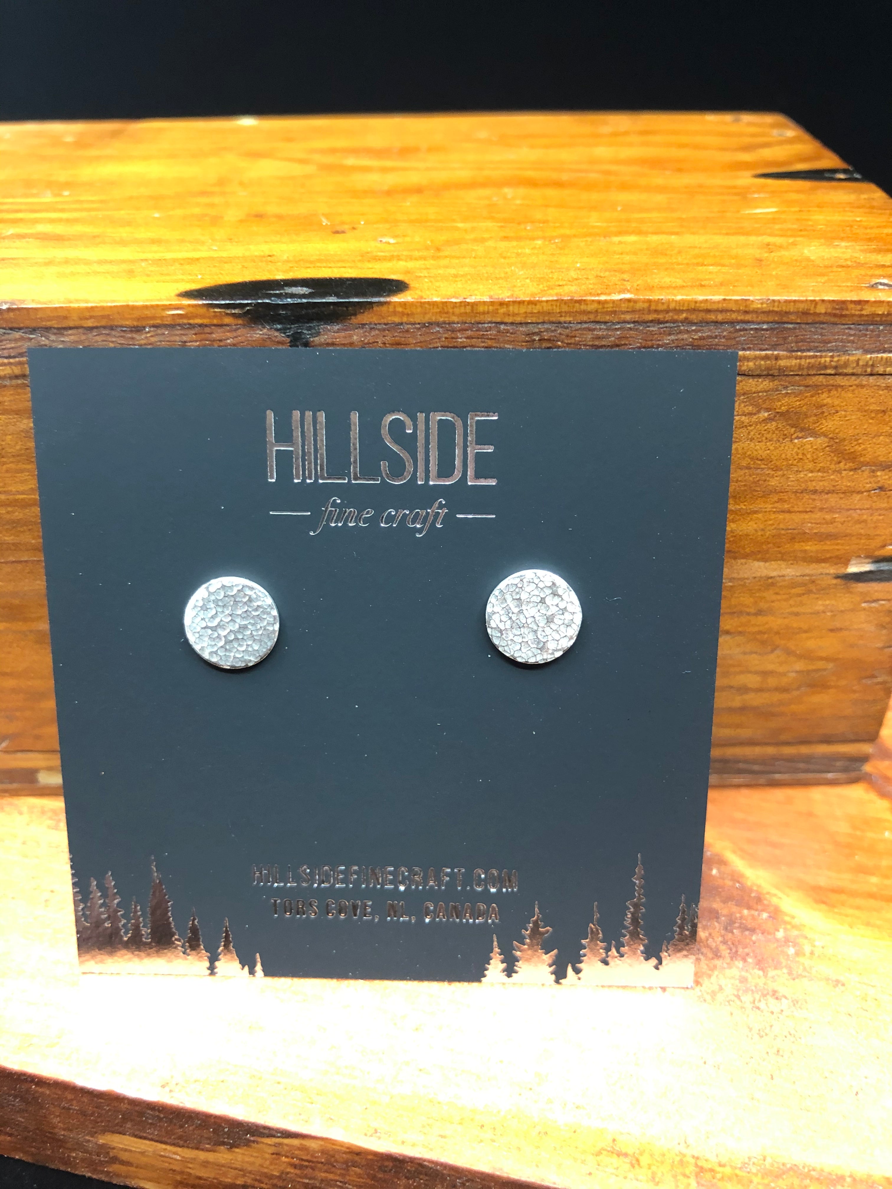 Silver Textured Studs 8mm